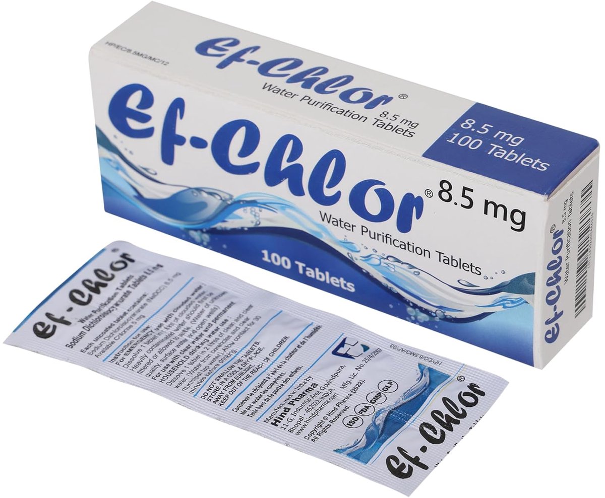 Ef-Chlor Waterzuiveringstabletten – 100 stuks