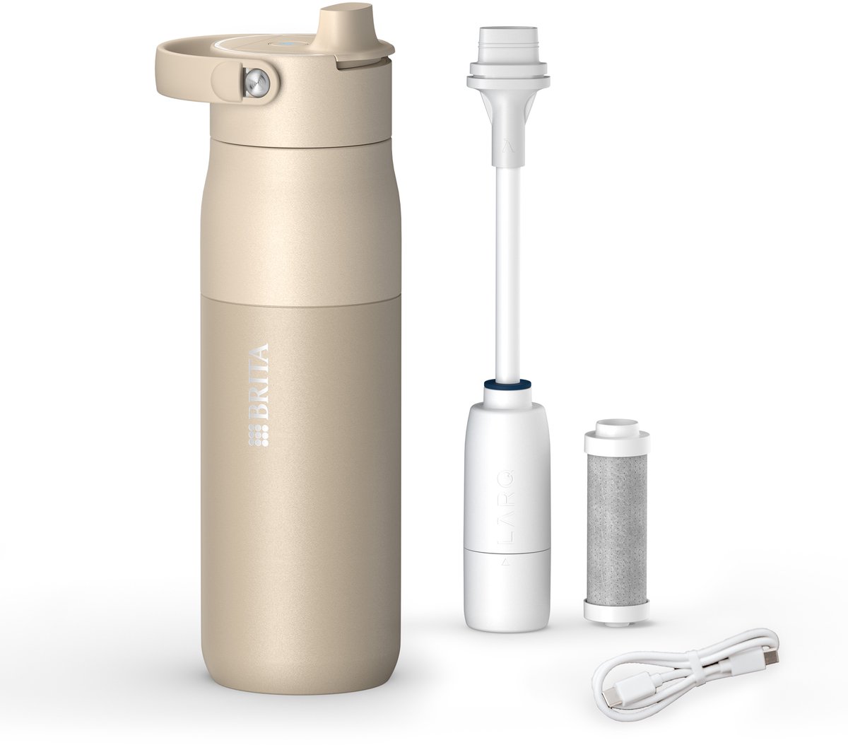 BRITA BRITA LARQ iQ waterfles met filter en UV-C (680 ml)