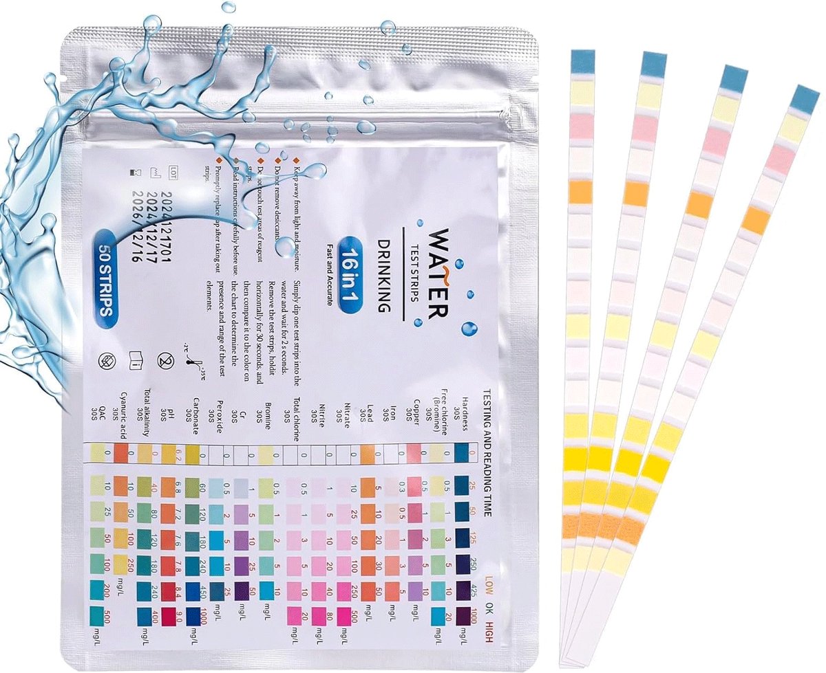 Teststrips voor drinkwater (16 parameters, 50 stuks)