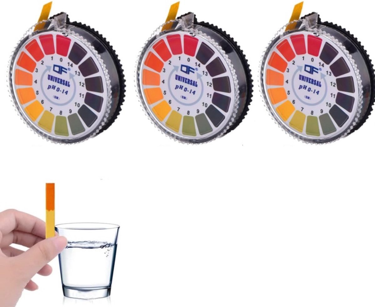 pH-teststrips op rol (3 stuks, bereik 0-14)