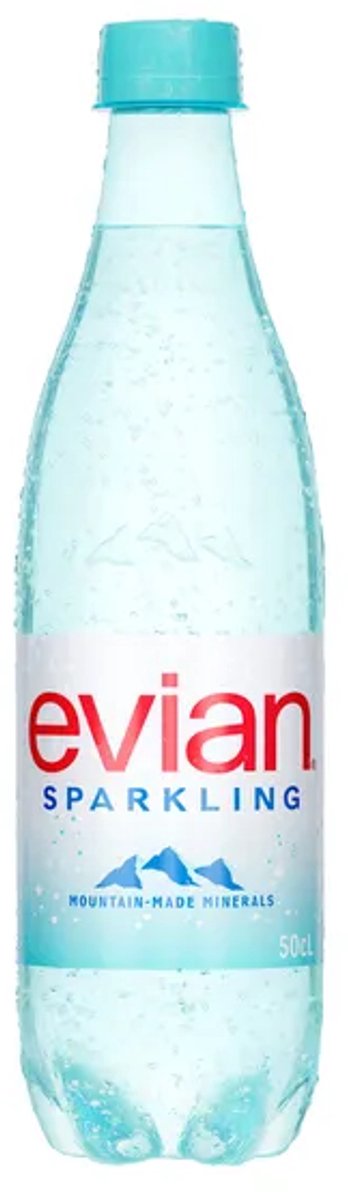 Evian bruisend mineraalwater 12×50 cl (100% RPET)