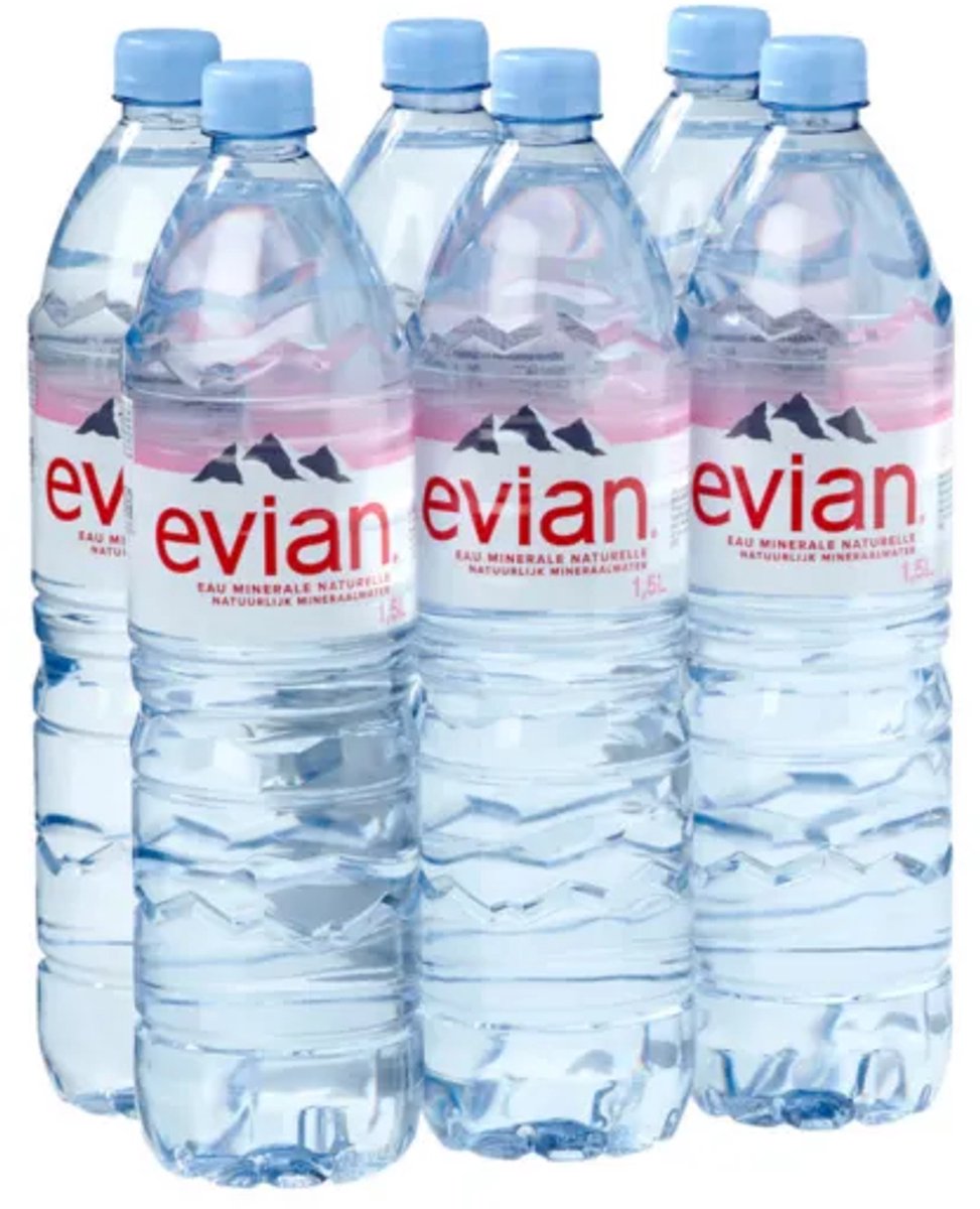 Evian water Evian mineraalwater 6 x 1,5 liter (Franse Alpen)